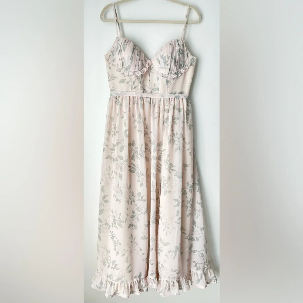 Revelry Dress Women’s 10 Shylah Chiffon Floral Print Petite Bridesmaid